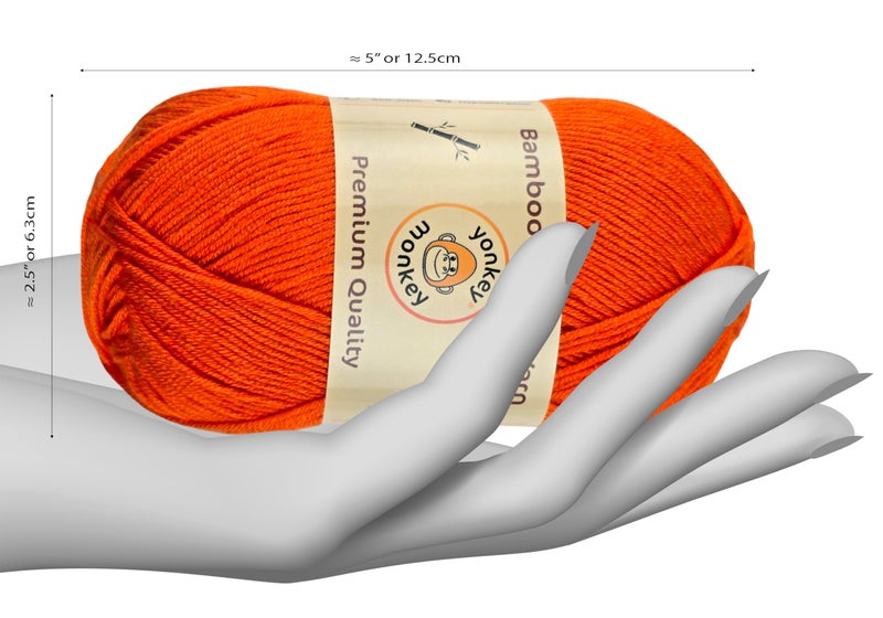 Yonkey Monkey 10-Pack of Yonkey Monkey 500 Grams Yarn - 70% Rayon derived from Bamboo, 30% Cotton - Orange 9020 - Image 2